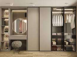 Wardrobe and mirrors